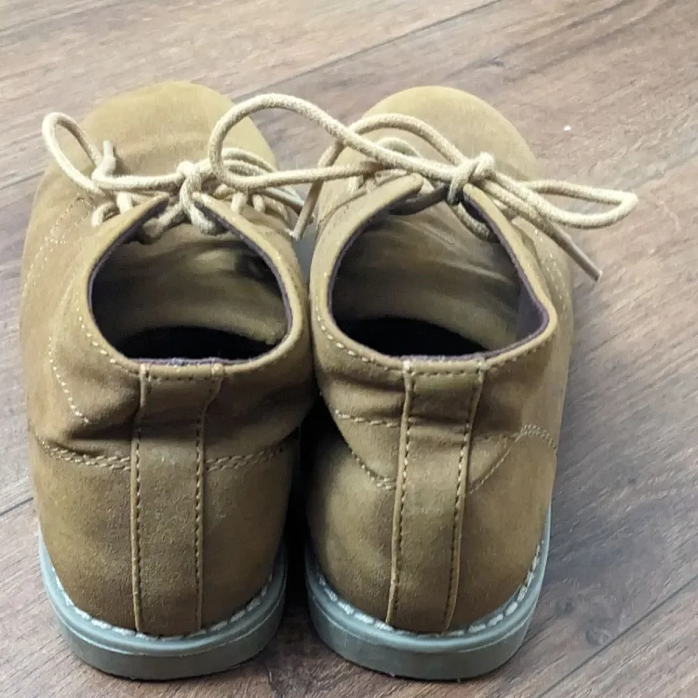 Classic Tan Suede Perry Ellis Boots Chukka Ankle Boots Lace-Up Comfort Shoes